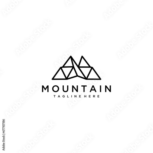 Stock Vector Mountain Logo Design Template Inspiration