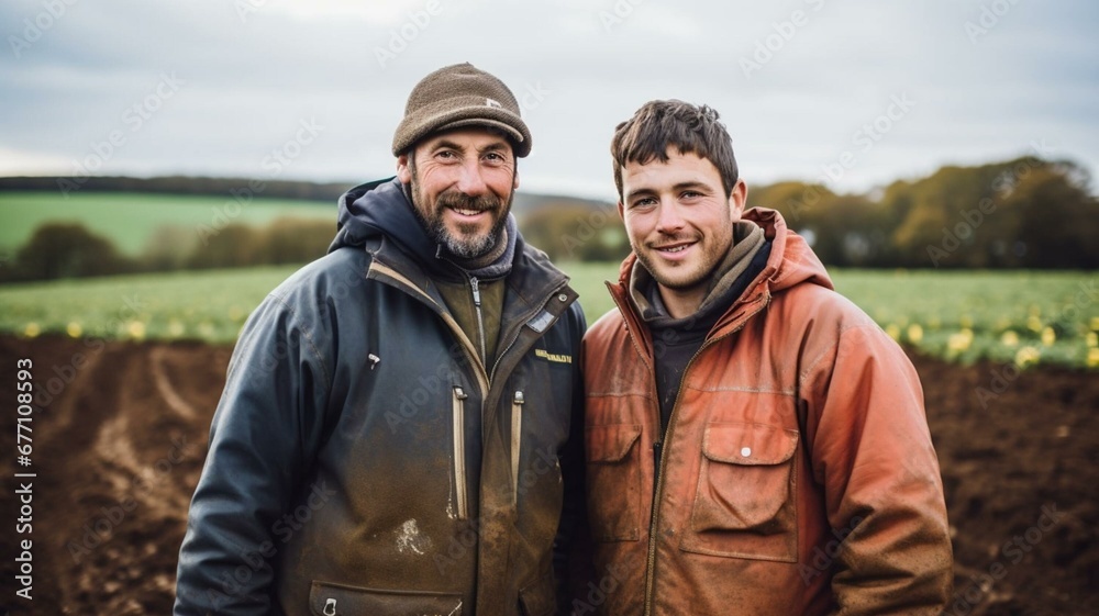 Farmers in a field