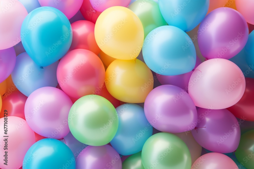 Colofrul rainbow baloons close-up birthday background