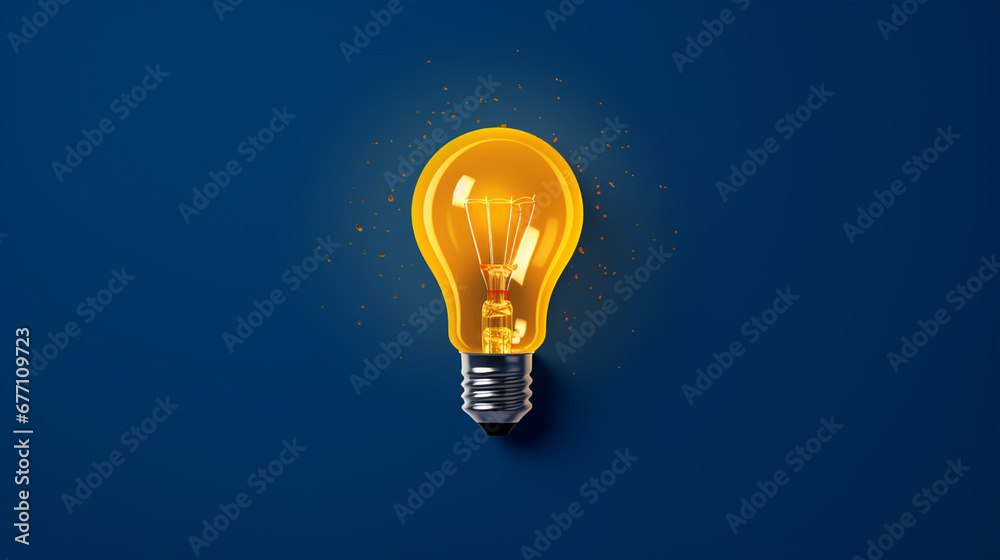 illustrated of Light bulb with idea clarifying ideas with yellow electric bulb on blue background illustrated of Light bulb with idea clarifying ideas with yellow electric bulb on blue background