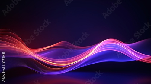 Colorful light neon wave energy background concept AI generated image
