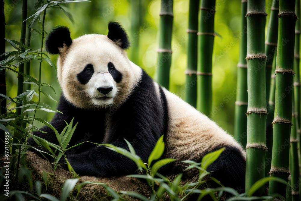 Fototapeta premium Wildlife photography of a panda
