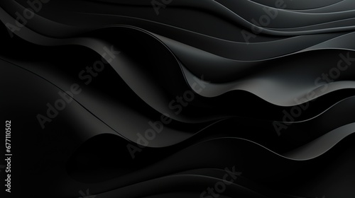 Beautiful dark black fabric wave background concept ai generated image photo