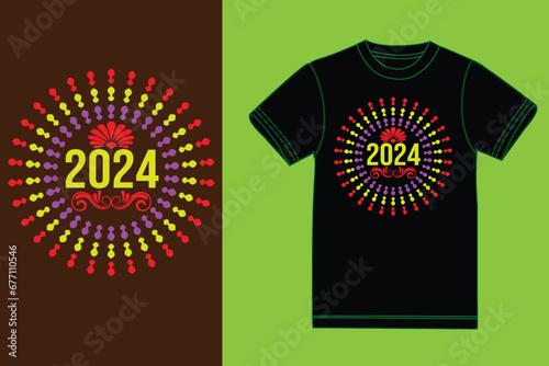 New year T-shirt design2024 ! Best New year t shirt design. supper t shirt design