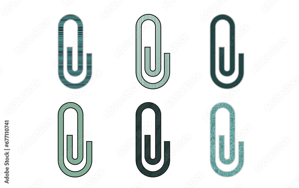 paper clip green icon symbol with texture paper clip green icon symbol with texture