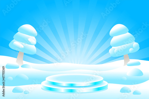 Elegant backgrounds and podiums for promotional events look classy