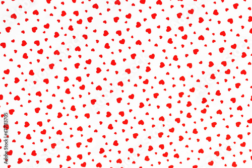 Red hearts seamless pattern. Cute romantic red hearts background print