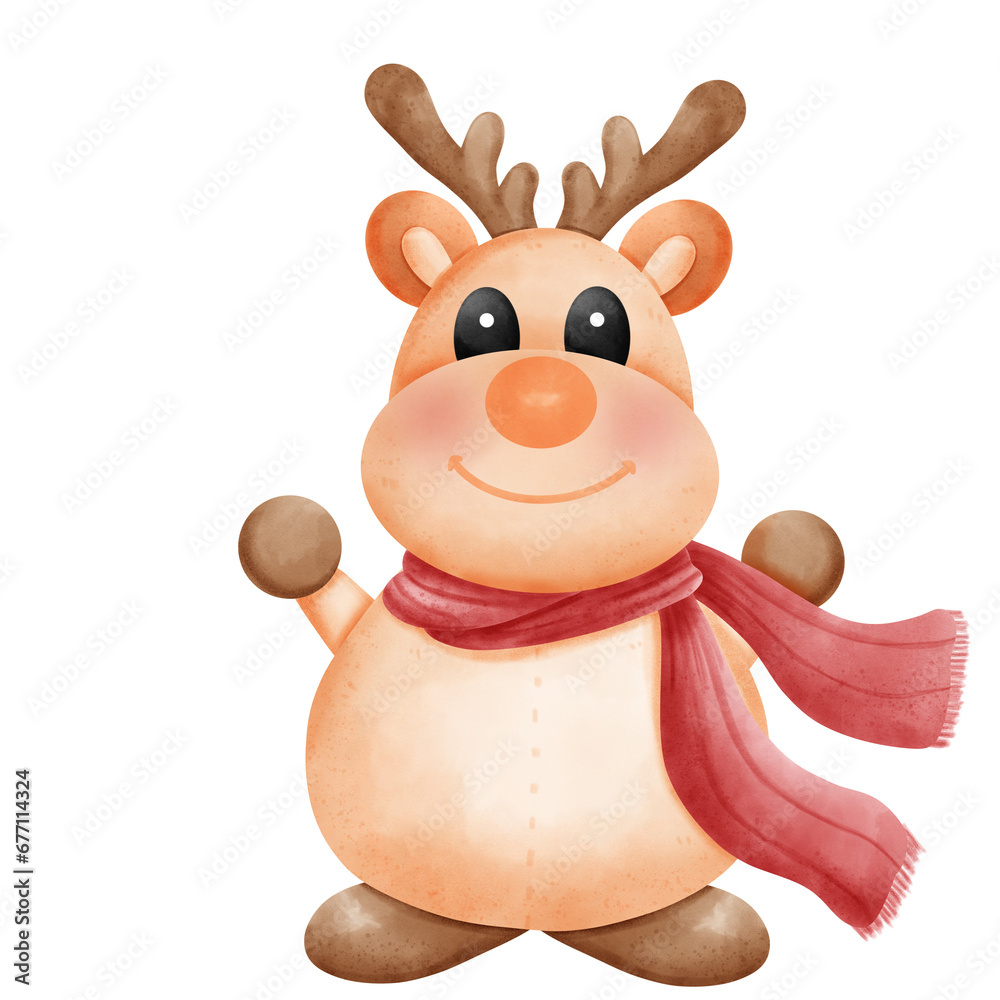 reindeer with christmas hat reindeer with christmas hat