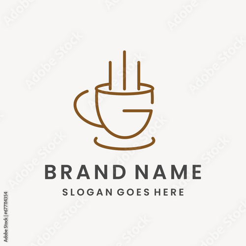 Letter G coffe logo template vector illustration design