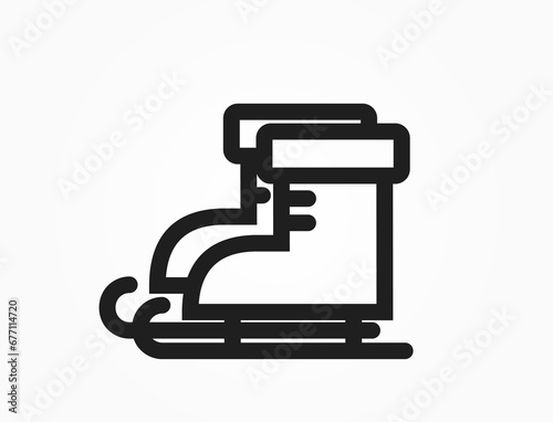 ice skates line icon. vector image for Christmas, New Year and winter design