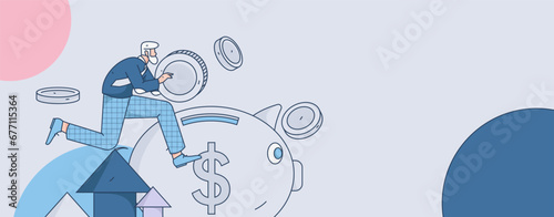 Internet financial management investment flat vector concept operation hand drawn illustration
