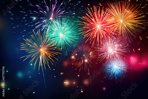 Beautiful fireworks wallpaper for presentation background