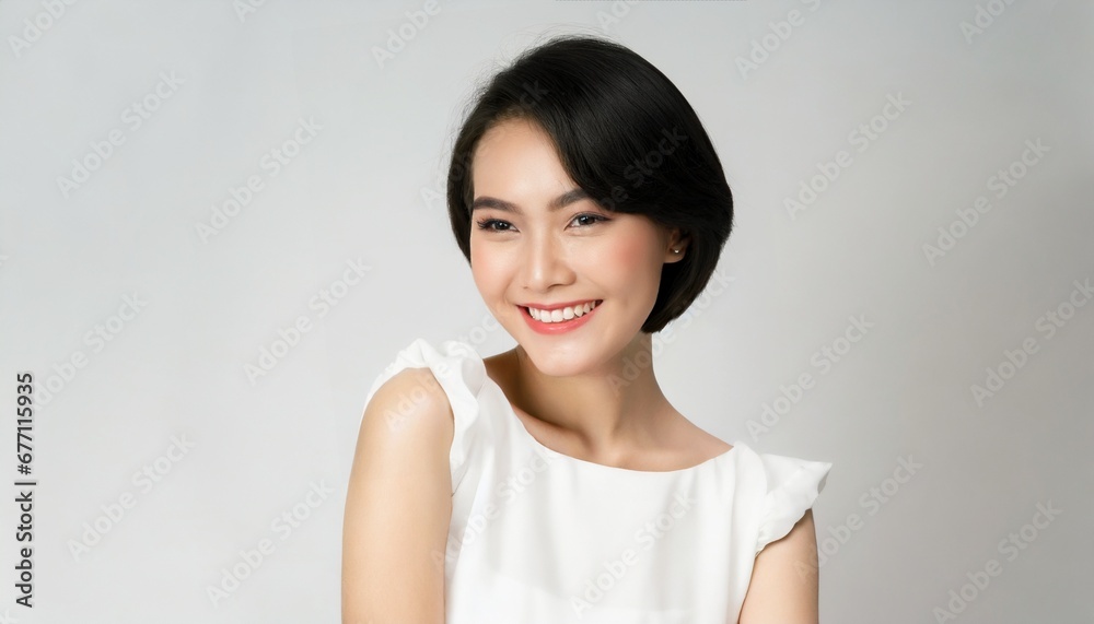 asian young female model smiling to the camera plain background portrait healthy dental commercial asian young female model smiling to the camera plain background portrait healthy dental commercial