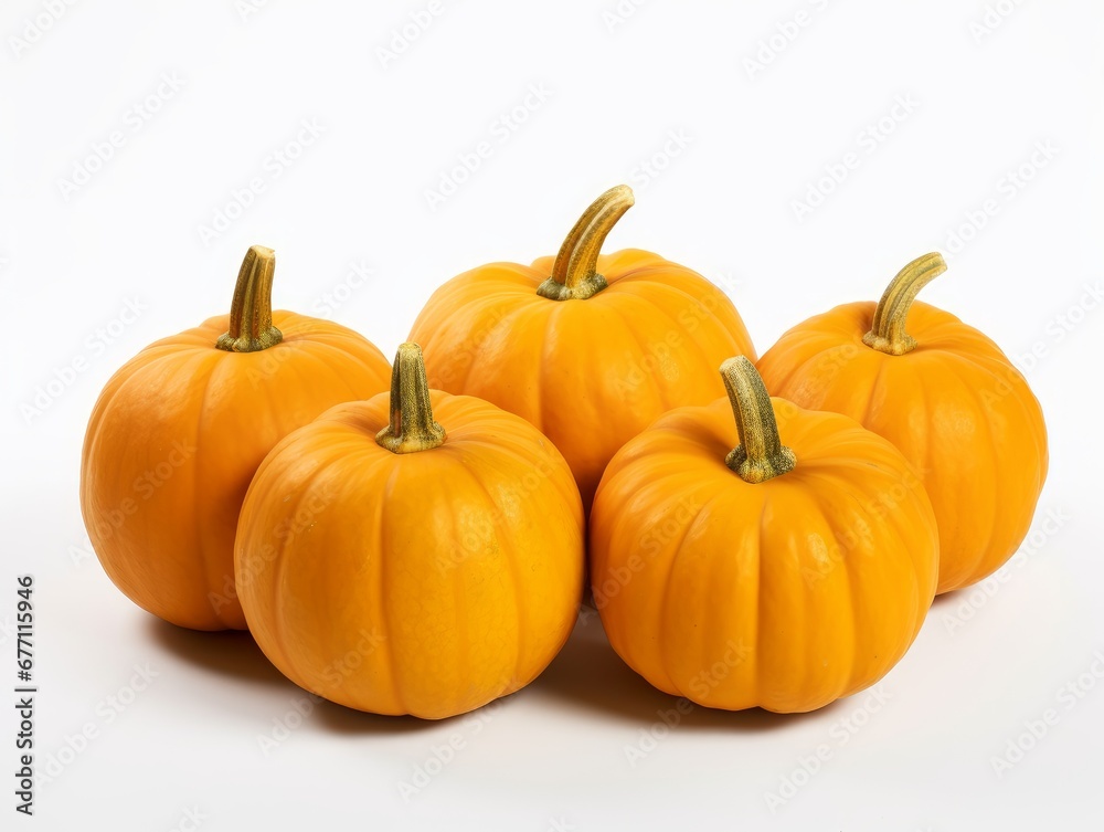 A bunch of pumpkins isolated on a white background A bunch of pumpkins isolated on a white background