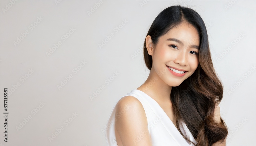 asian young female model smiling to the camera plain background portrait healthy dental commercial asian young female model smiling to the camera plain background portrait healthy dental commercial