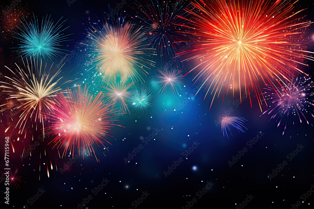 Beautiful fireworks wallpaper for presentation background