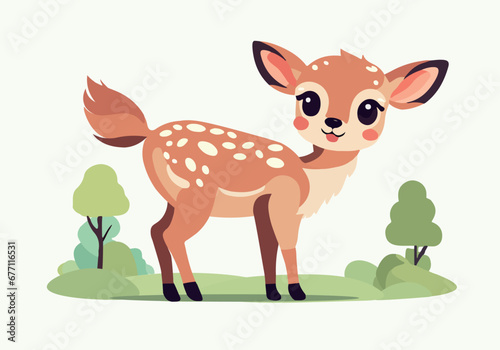 Vector of a cute fawn