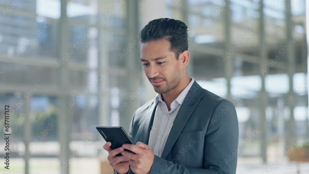 Social media, phone or businessman typing online to search for internet post or website notification. Smile, digital news blog or Asian entrepreneur texting or networking on mobile app in office Social media, phone or businessman typing online to search for internet post or website notification. Smile, digital news blog or Asian entrepreneur texting or networking on mobile app in office
