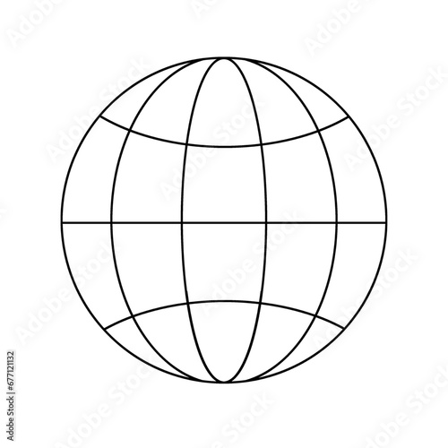 black line globe global world import earth planet icon isolated on white transparent bakcground vector illustration for shopping icon minimalism
