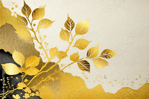 Gold flowers background