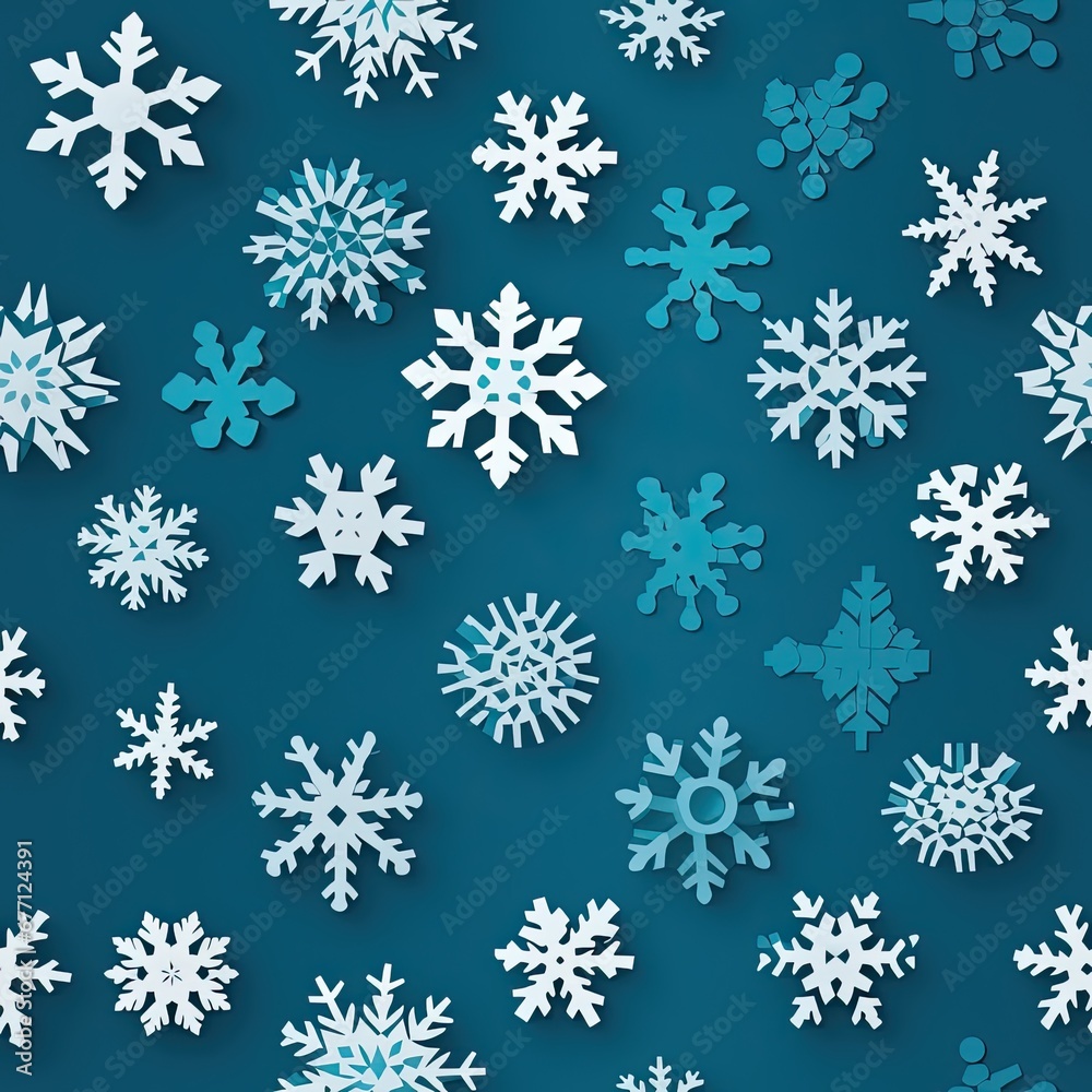 Festive Snowflake Wrapping Paper Seamless Tileable Pattern Design. Festive Snowflake Wrapping Paper Seamless Tileable Pattern Design.