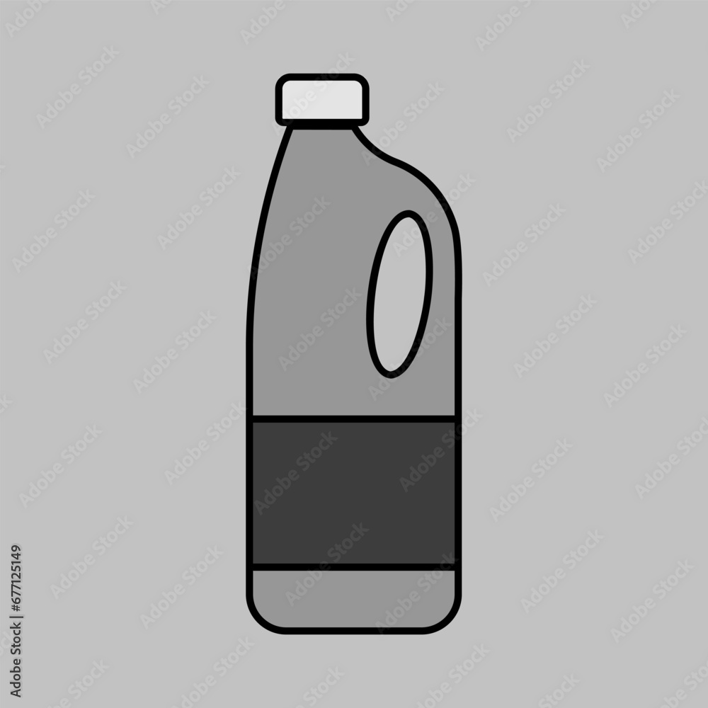 Milk plastic bottle vector grayscale icon Milk plastic bottle vector grayscale icon