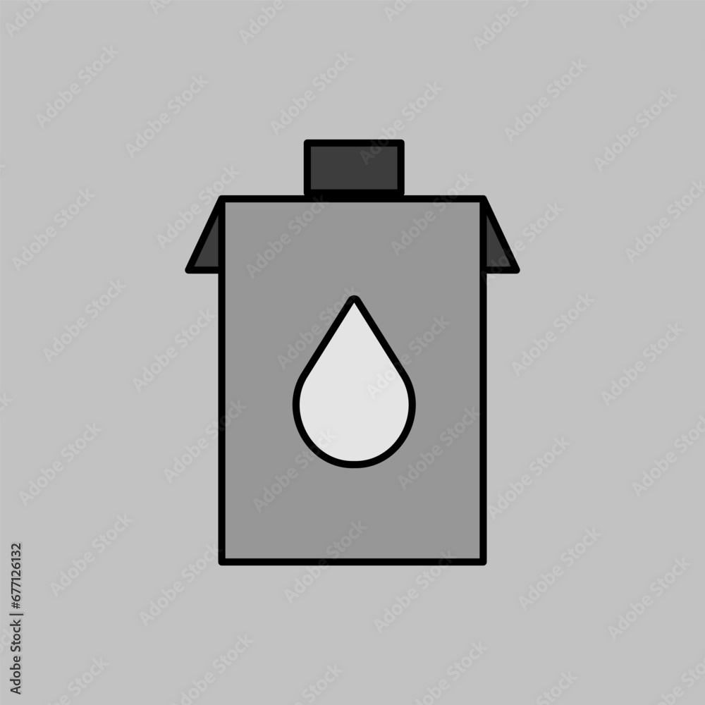 Milk box vector icon. Dairy product sign Milk box vector icon. Dairy product sign