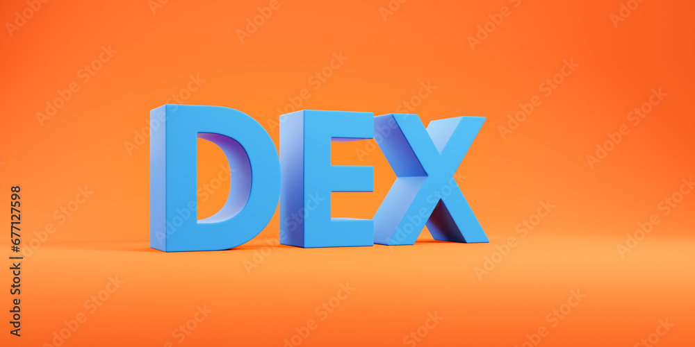 DEX letters on bright background, cryptocurrency and money exchange concept DEX letters on bright background, cryptocurrency and money exchange concept