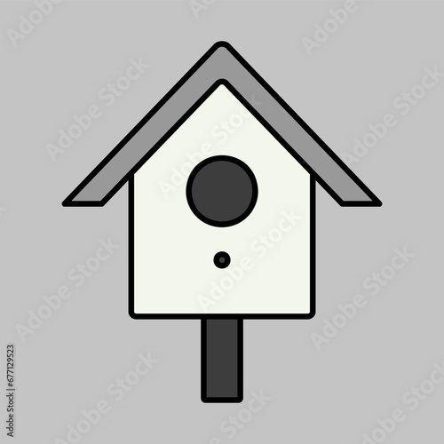 Nesting box or birds house vector isolated icon