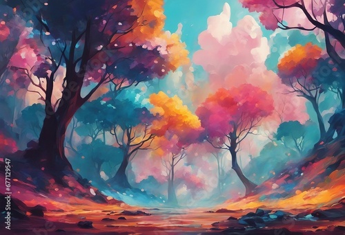 Abstract painting with vibrant colors Fantasy concept Illustration painting
