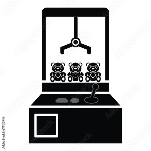 Claw machine icon vector on trendy design