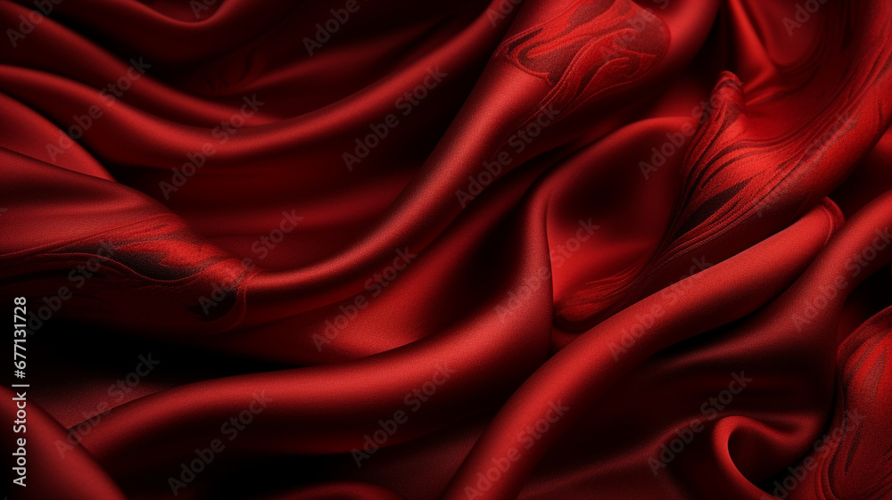 luxury red fabric isolated on black background. luxury red fabric isolated on black background.