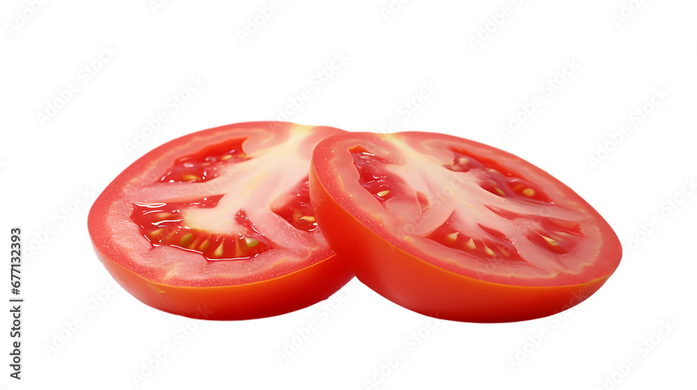 Sliced tomatoes on transparent background Sliced tomatoes on transparent background