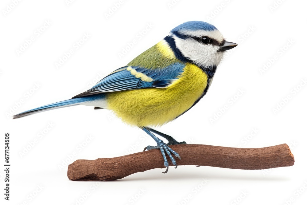 Naklejka premium Blue Tit bird isolated on white background