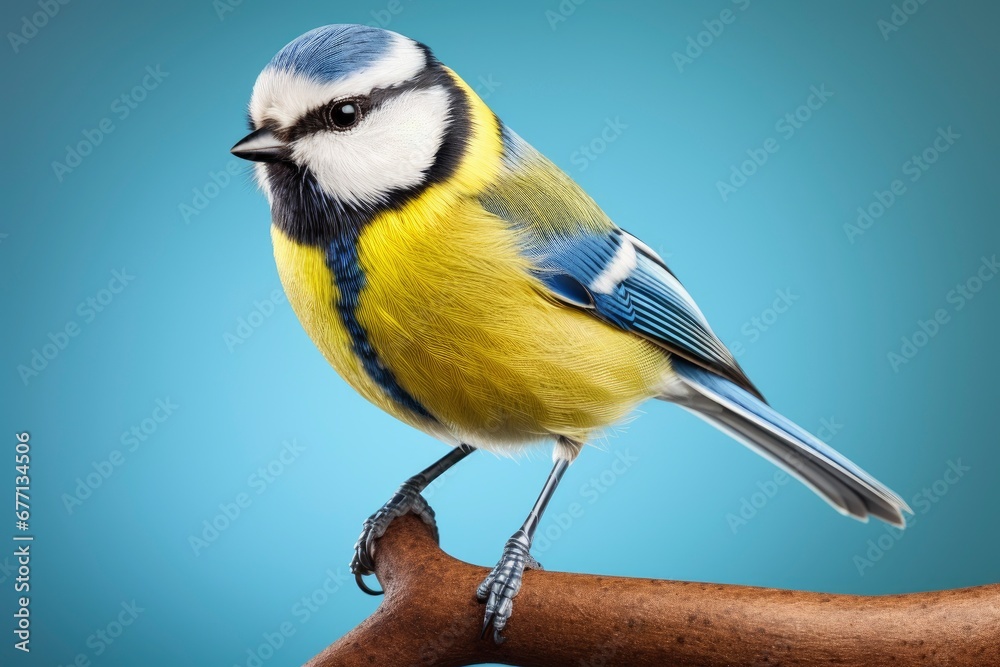 Blue Tit bird isolated on white background Blue Tit bird isolated on white background