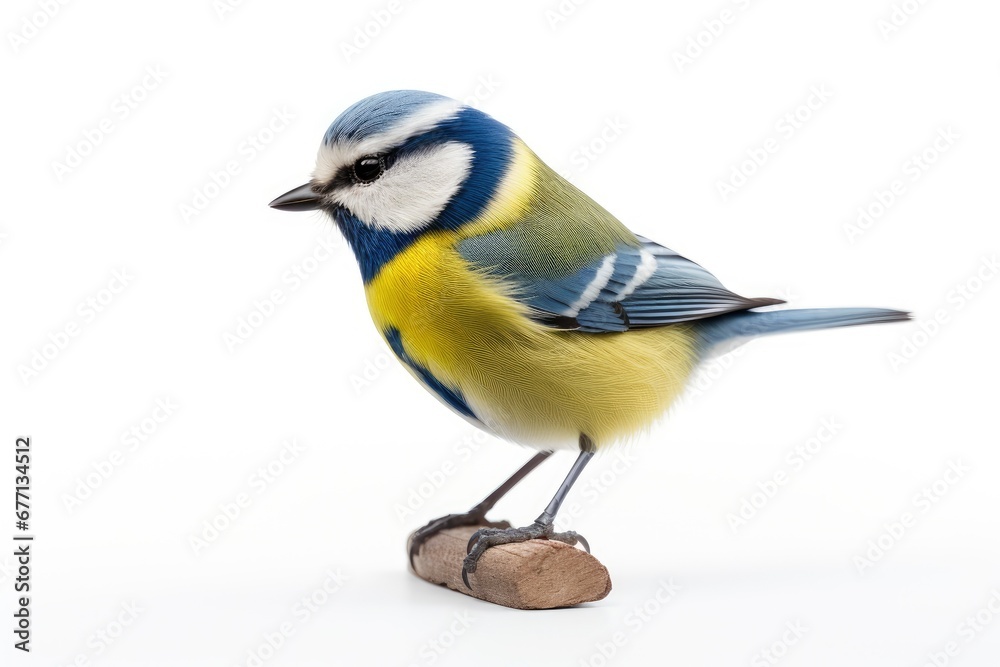 Blue Tit bird isolated on white background Blue Tit bird isolated on white background