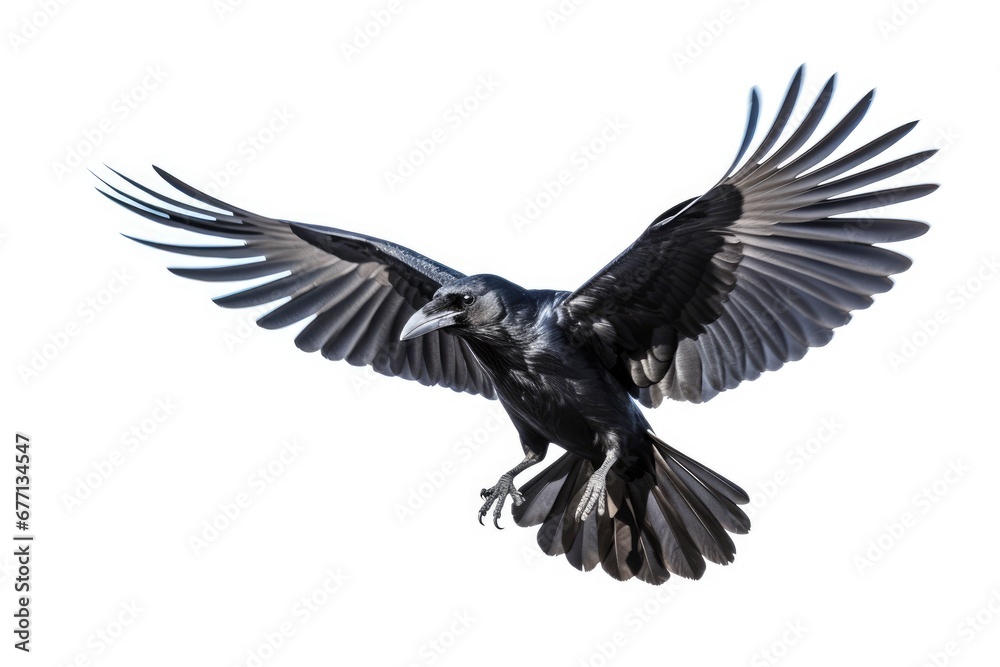 Fototapeta premium Carrion Crow bird isolated on white background
