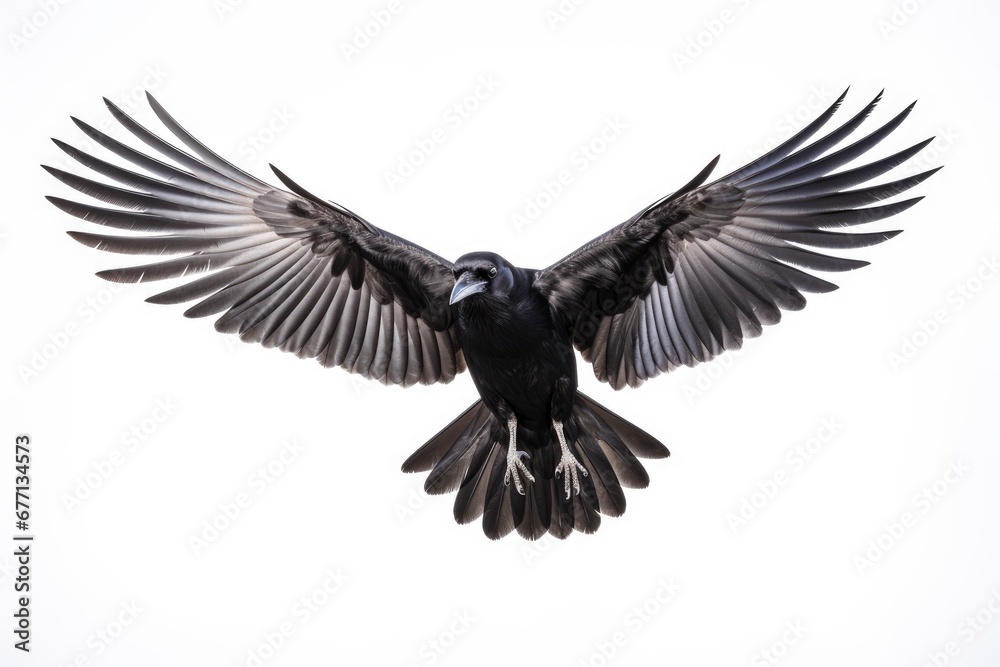 Fototapeta premium Carrion Crow bird isolated on white background
