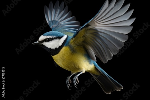 Blue Tit bird isolated on white background photo
