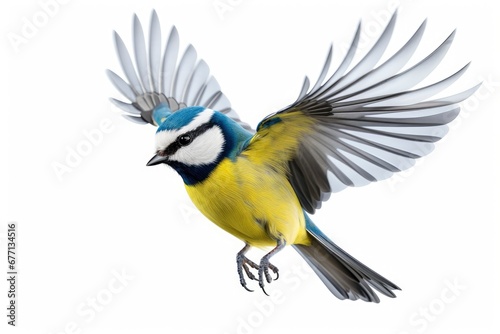 Blue Tit bird isolated on white background © Karlaage