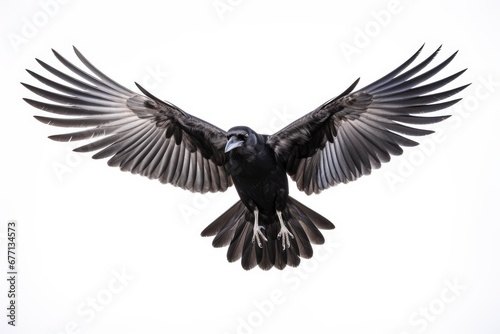 Carrion Crow bird isolated on white background