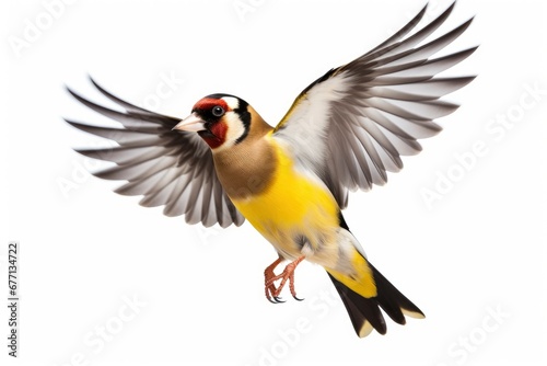 Goldfinch bird isolated on white background