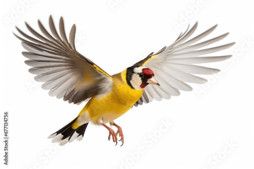 Goldfinch bird isolated on white background