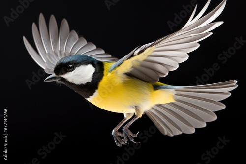 Great Tit bird isolated on white background