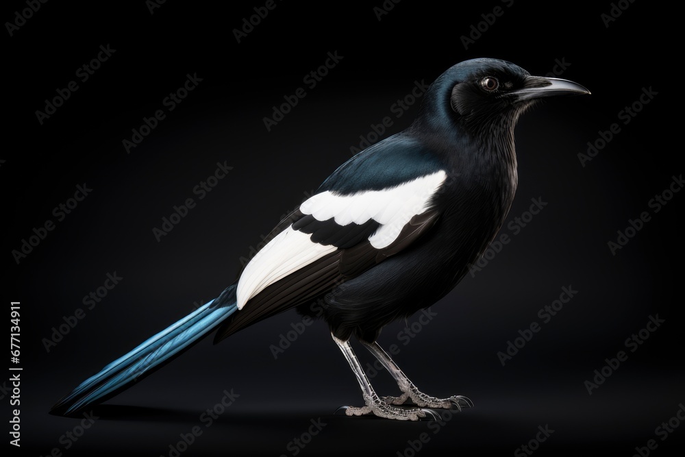 Magpie bird isolated on white background Magpie bird isolated on white background