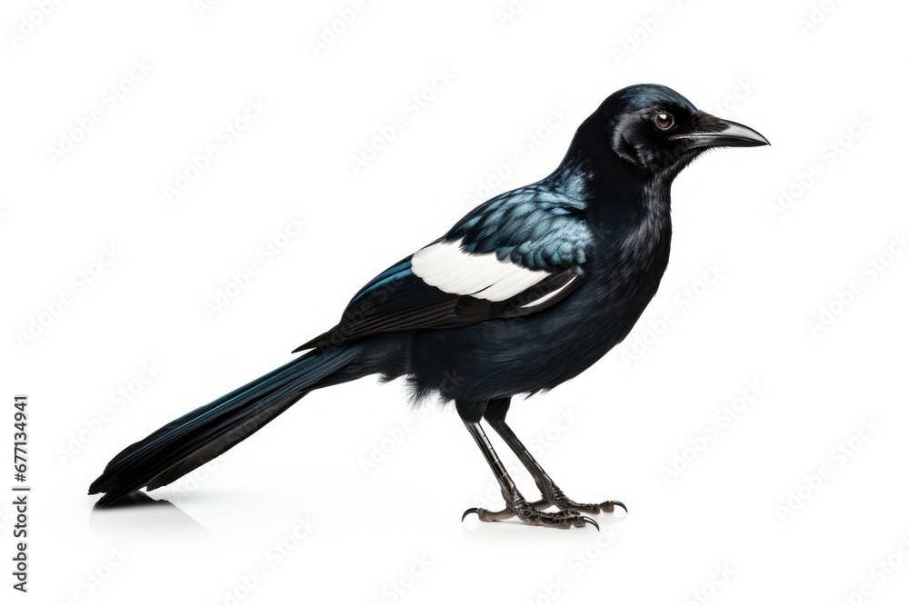 Magpie bird isolated on white background Magpie bird isolated on white background