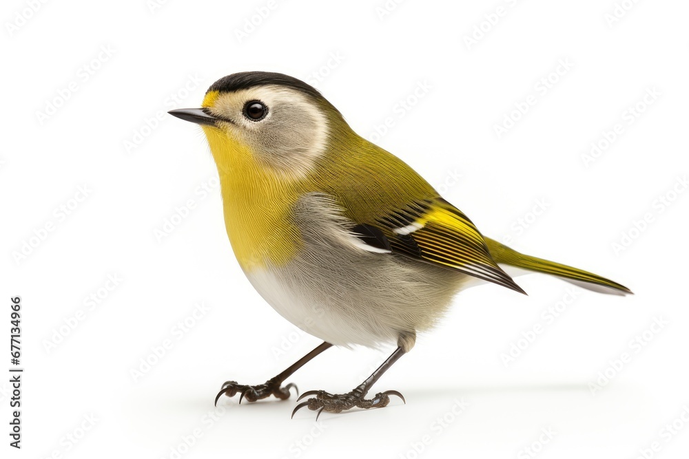 Goldcrest bird isolated on white background Goldcrest bird isolated on white background