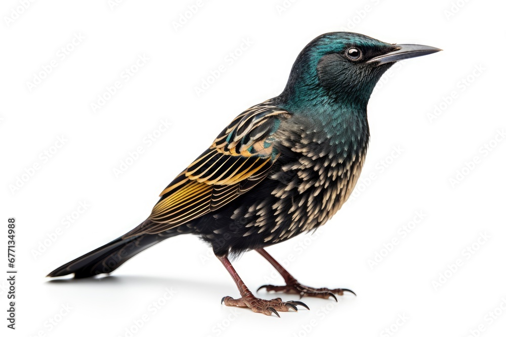 Starling bird isolated on white background Starling bird isolated on white background