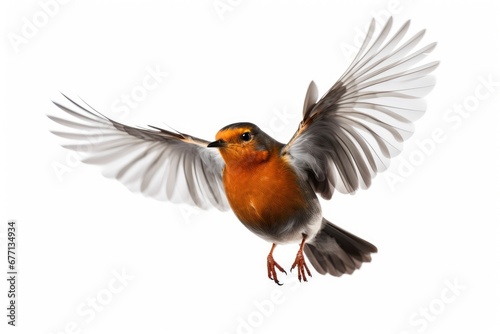 Robin bird isolated on white background