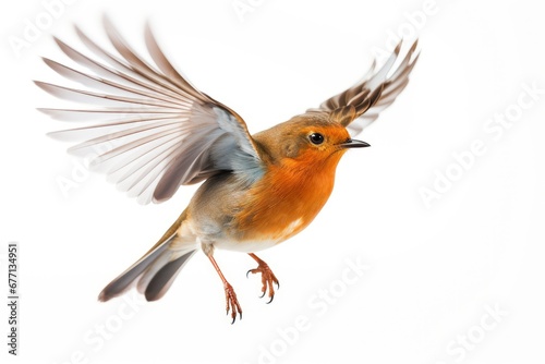 Robin bird isolated on white background